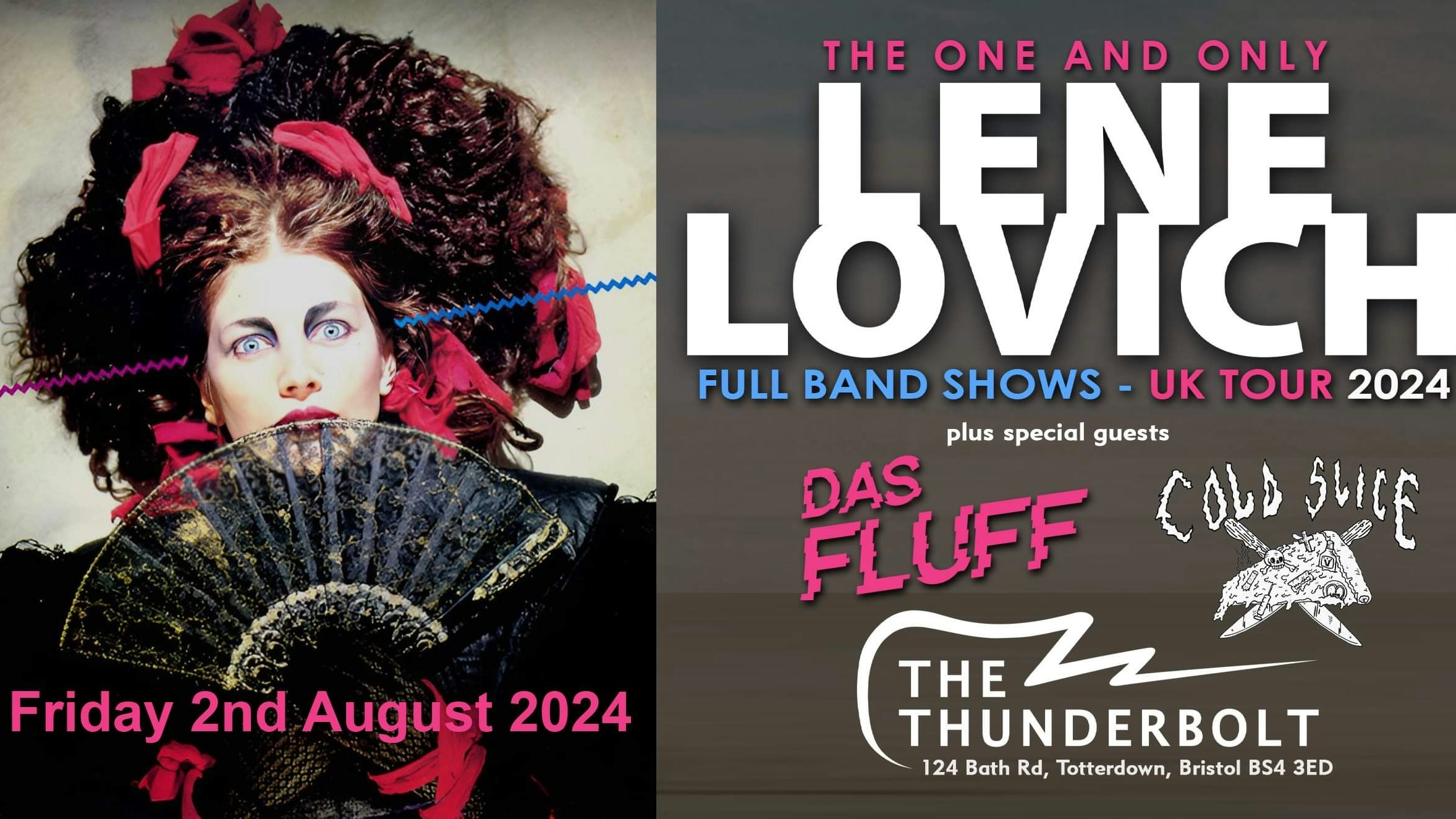 LENE LOVICH – Full band show + Support  DAS FLUFF and COLD SLICE