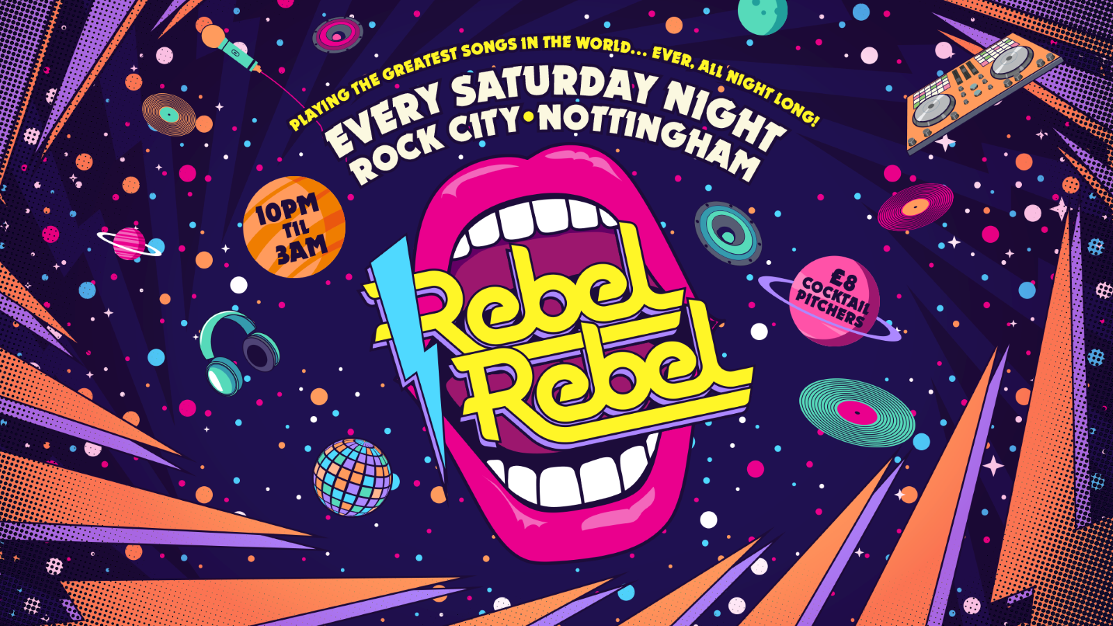 Rebel Rebel – St Patricks Countdown – Nottingham’s Greatest Saturday Night – 16/03/24