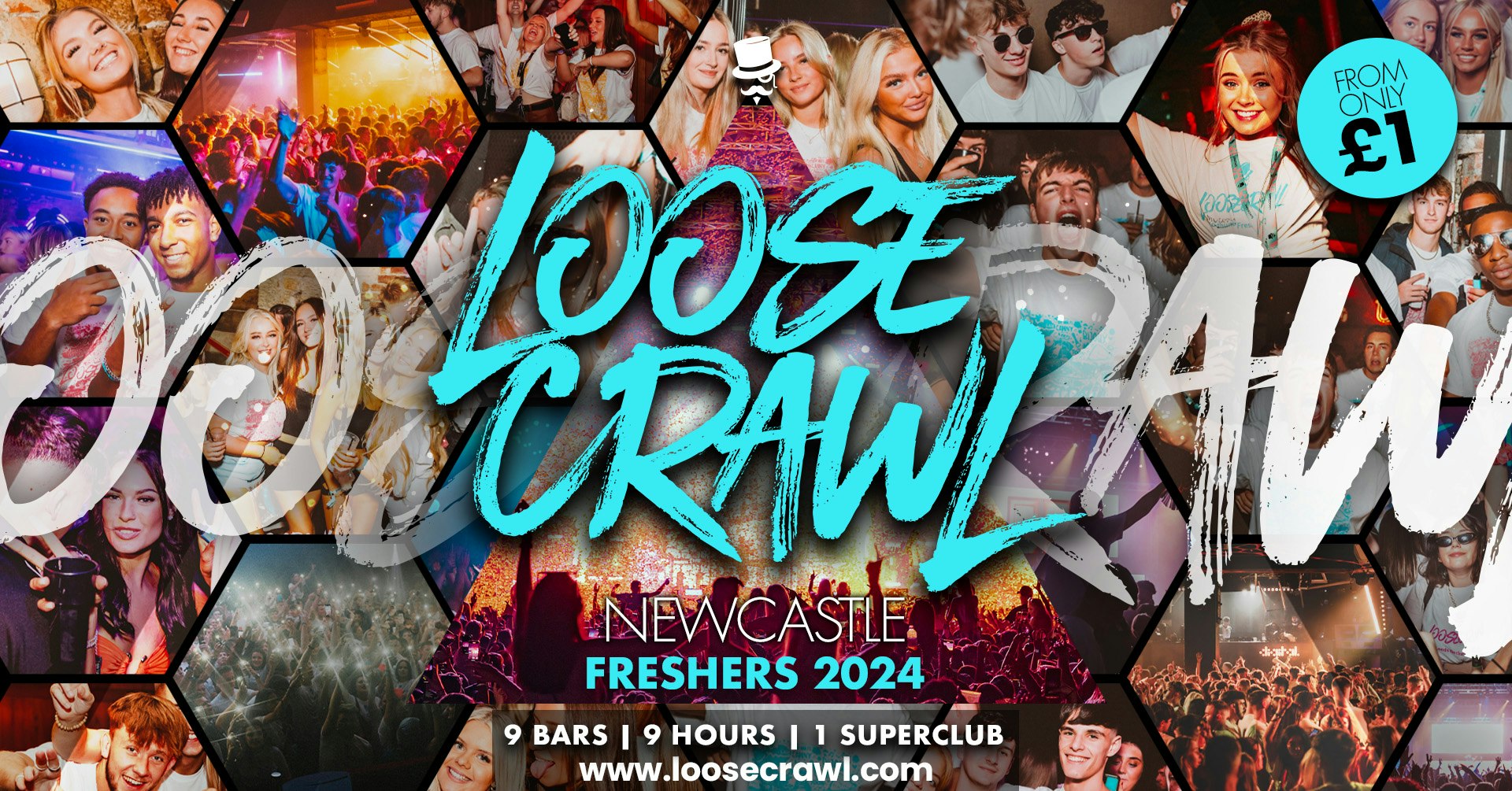 LOOSECRAWL NEWCASTLE FRESHERS | MOVE IN SUNDAY! | 3000 FRESHERS – 9 BARS – 9 HOURS – 1 SUPER CLUB! 🥳💖