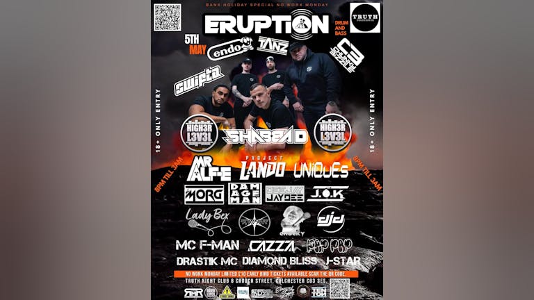 ERUPTION BANK HOILDAY SPECIAL 5TH MAY TRUTH NIGHT CLUB COLCHESTER