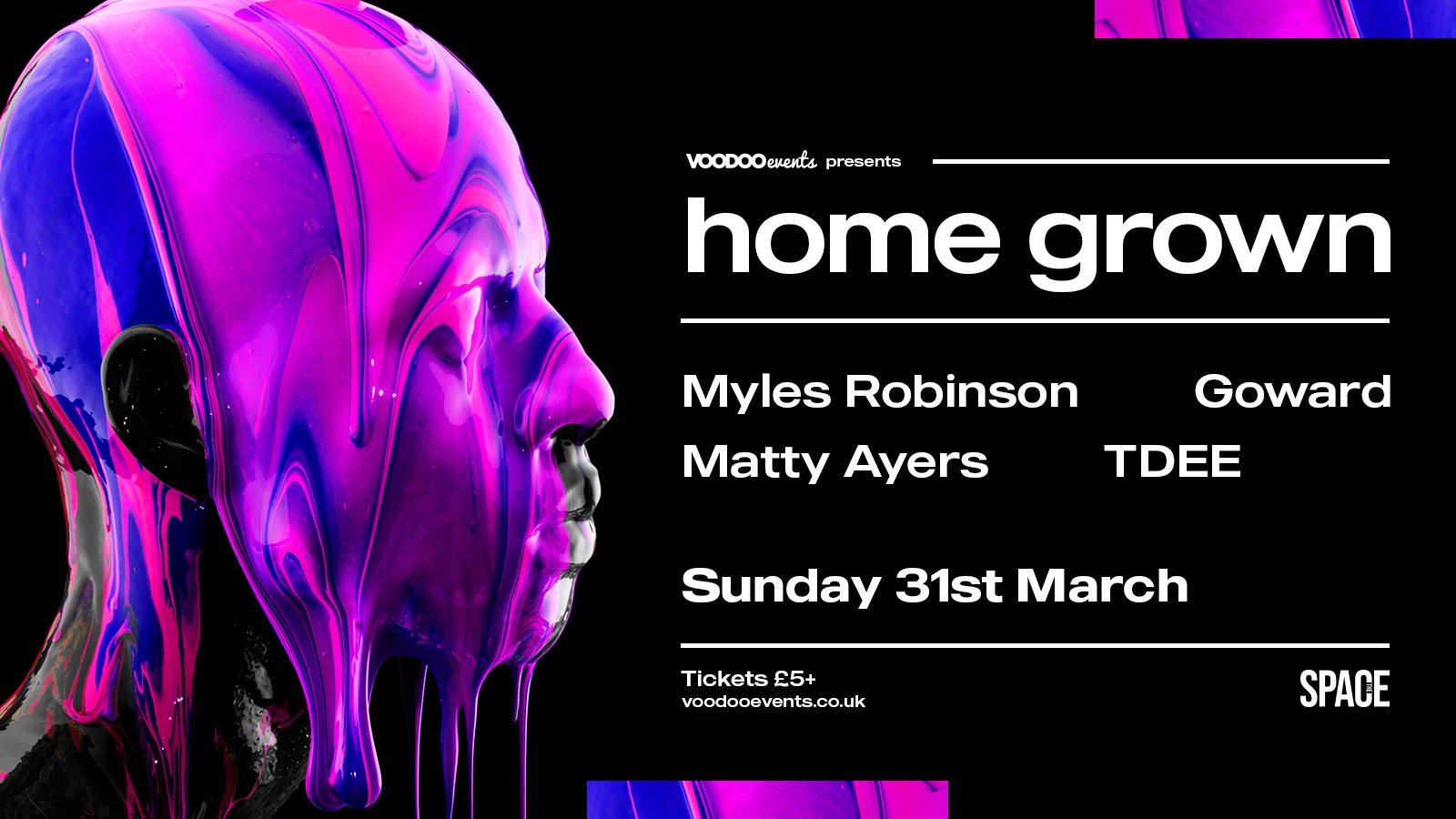 HOMEGROWN – Official Secret Courtyard Afterparty – BANK HOLIDAY SUNDAY – 31st March at Space
