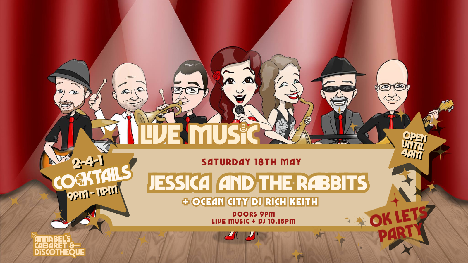 Live Music: JESSICA & THE RABBITS // Annabel’s Cabaret & Discotheque