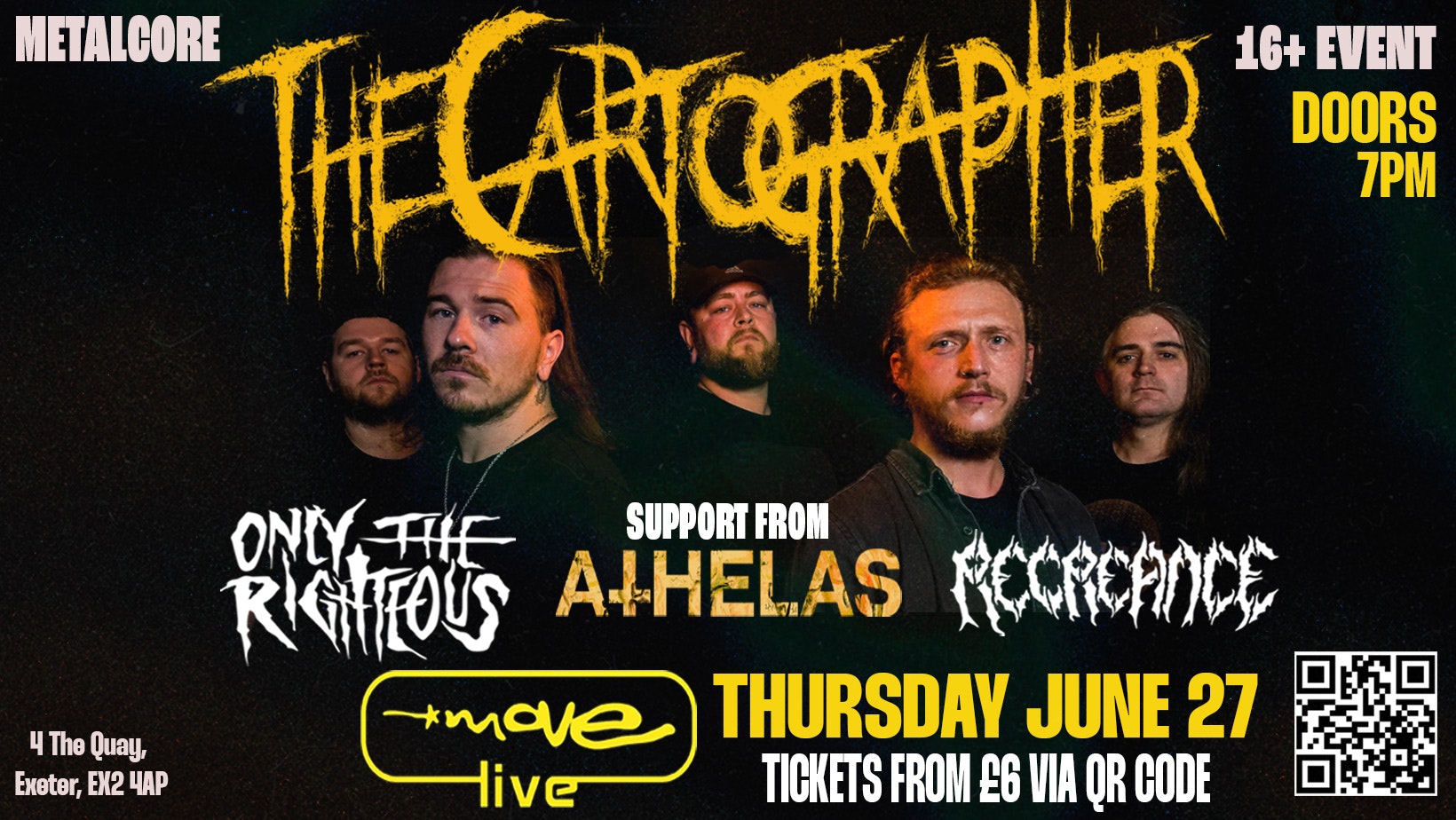 THE CARTOGRAPHER – ONLY THE RIGHTEOUS – 27TH JUNE @ MOVE LIVE W/ RECREANCE