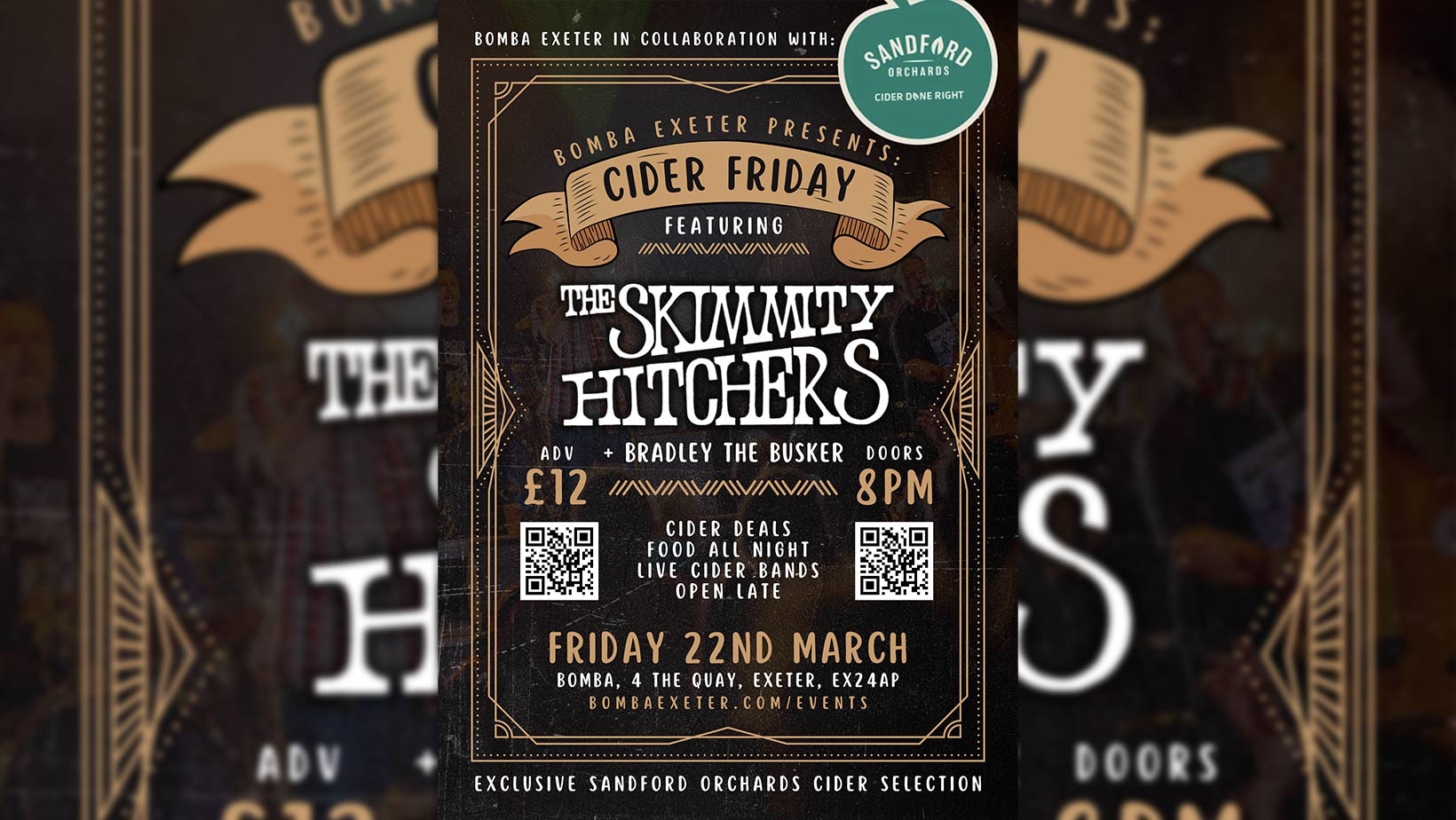 CIDER FRIDAY w/ Skimmity Hitchers at Bomba Exeter (In Collaboration w/ Sandford Orchards) W/ Bradley The Busker