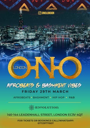 ONO LONDON - Afrobeats & Bashment Vibes