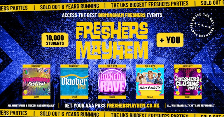 Birmingham Freshers Week 2024 -  Freshers Mayhem Week 1 - BCU