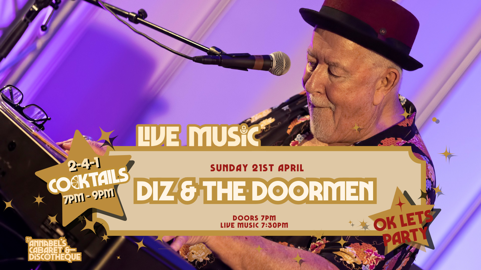 Live Music: DIZ & THE DOORMEN // Annabel’s Cabaret & Discotheque