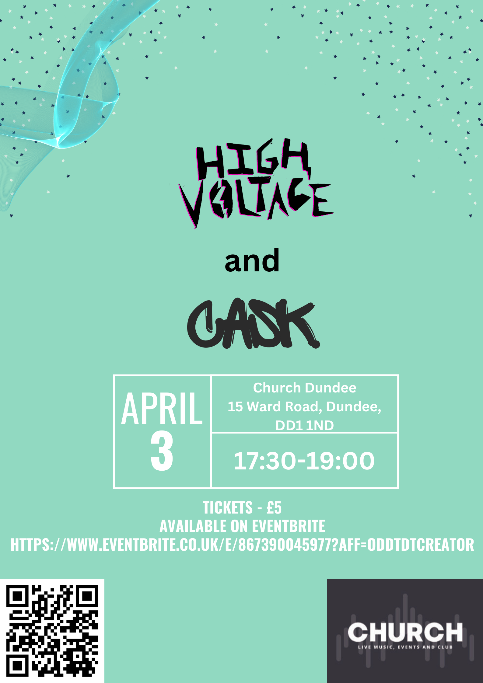 Live Music  @Church Dundee – High Voltage & Cask