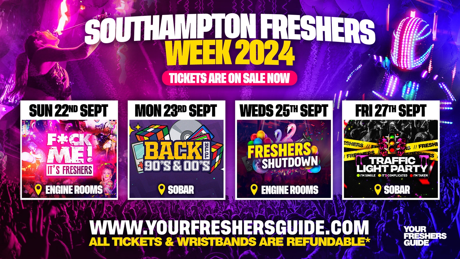 Southampton Freshers Week Wristband 2024 – The Biggest Events of Southampton Freshers 2024 🎉