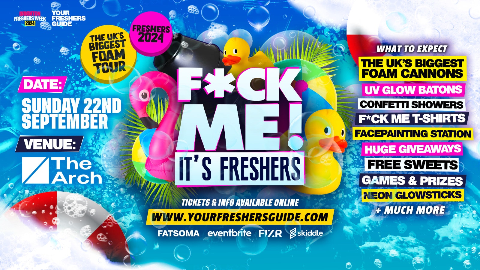 F*CK ME It’s Freshers Foam Party | Brighton Freshers 2024 – FREE Queue Jump With Every Ticket 💃 – TODAY ONLY!