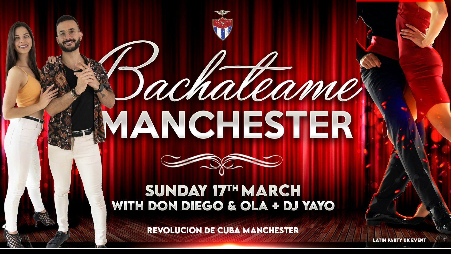 Bachateame Manchester – Sunday 17th March | Revolucion De Cuba