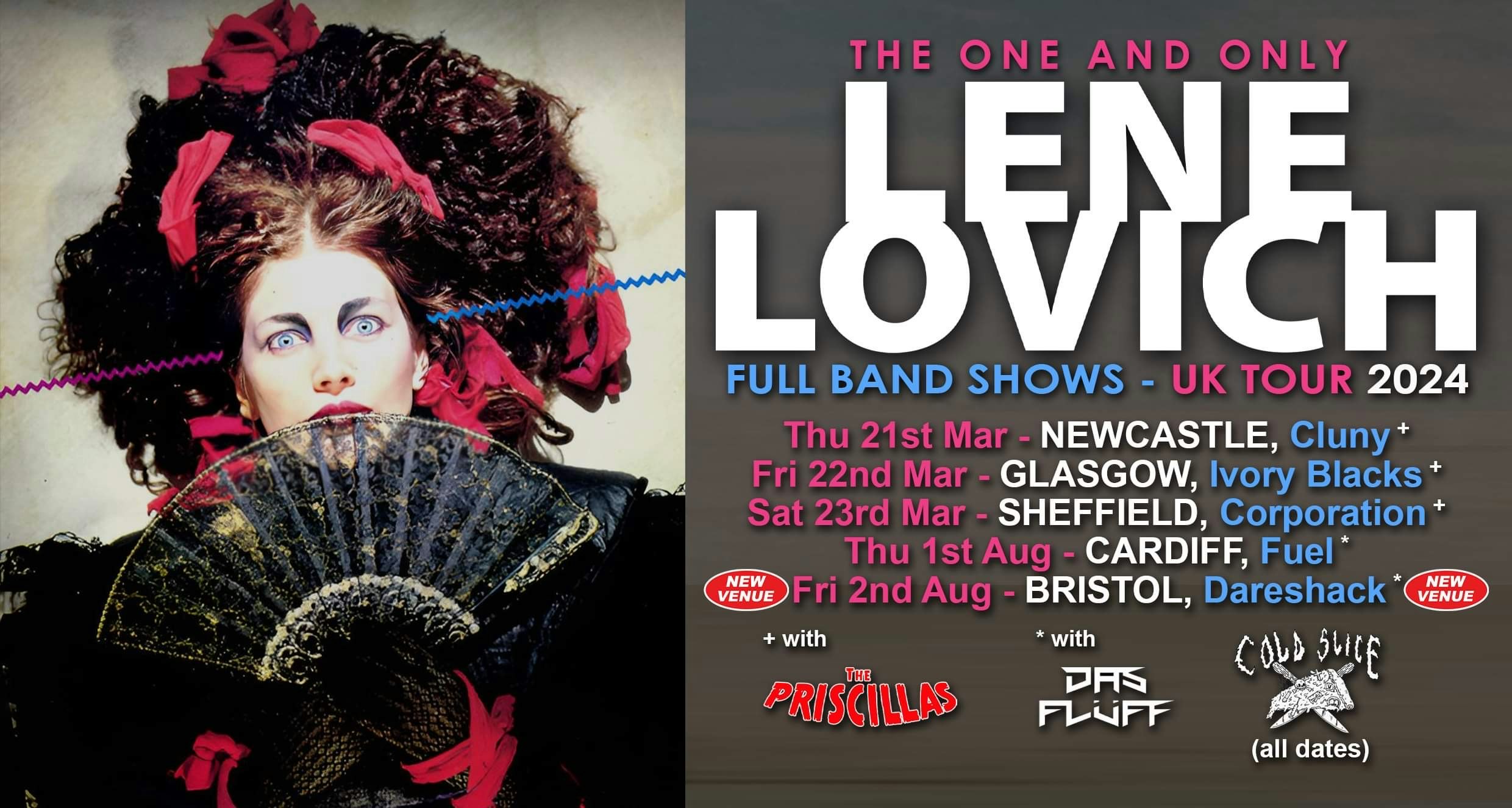 LENE LOVICH – Full band show + The Priscillas + Carnival & Cold Slice