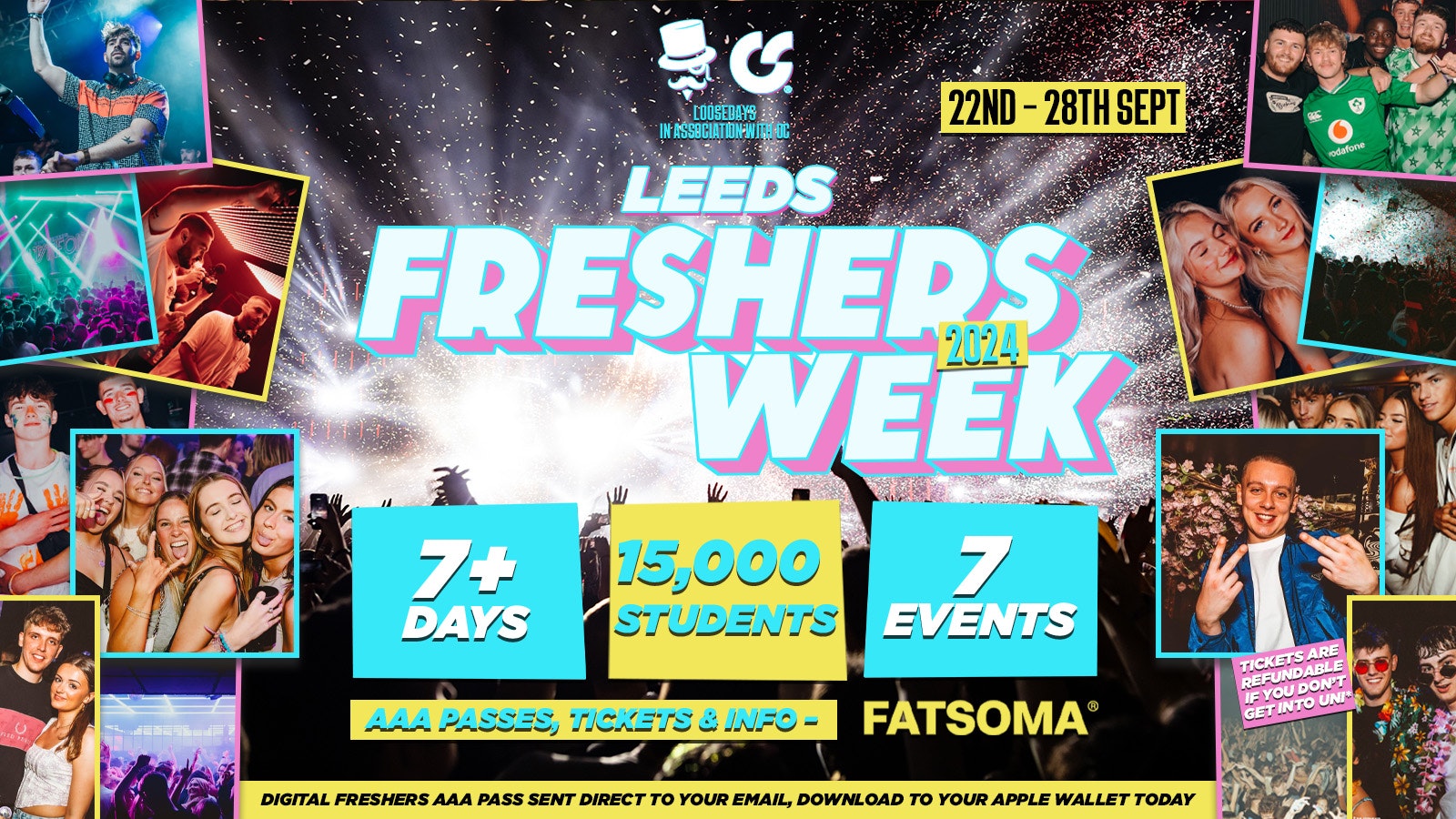 THE LOOSEDAYS & OC LEEDS FRESHERS WEEK 🪩💞 7+ EVENTS OVER 7+ DAYS // INCLUDES TROPILOCO @ SPACE & DVOTION @ THE WAREHOUSE + MORE! UNIVERSITY OF LEEDS 2024 // 3RD RELEASE AAA PASSES RUNNING LOW