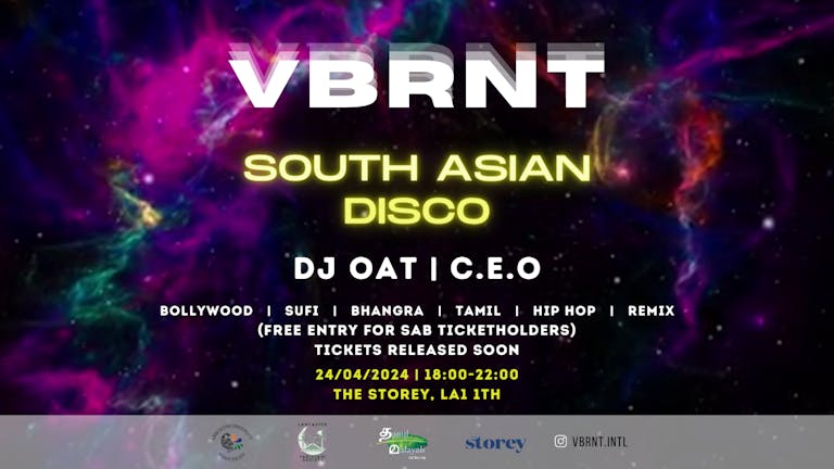 VBRNT presents "South Asian Disco" | Lancaster