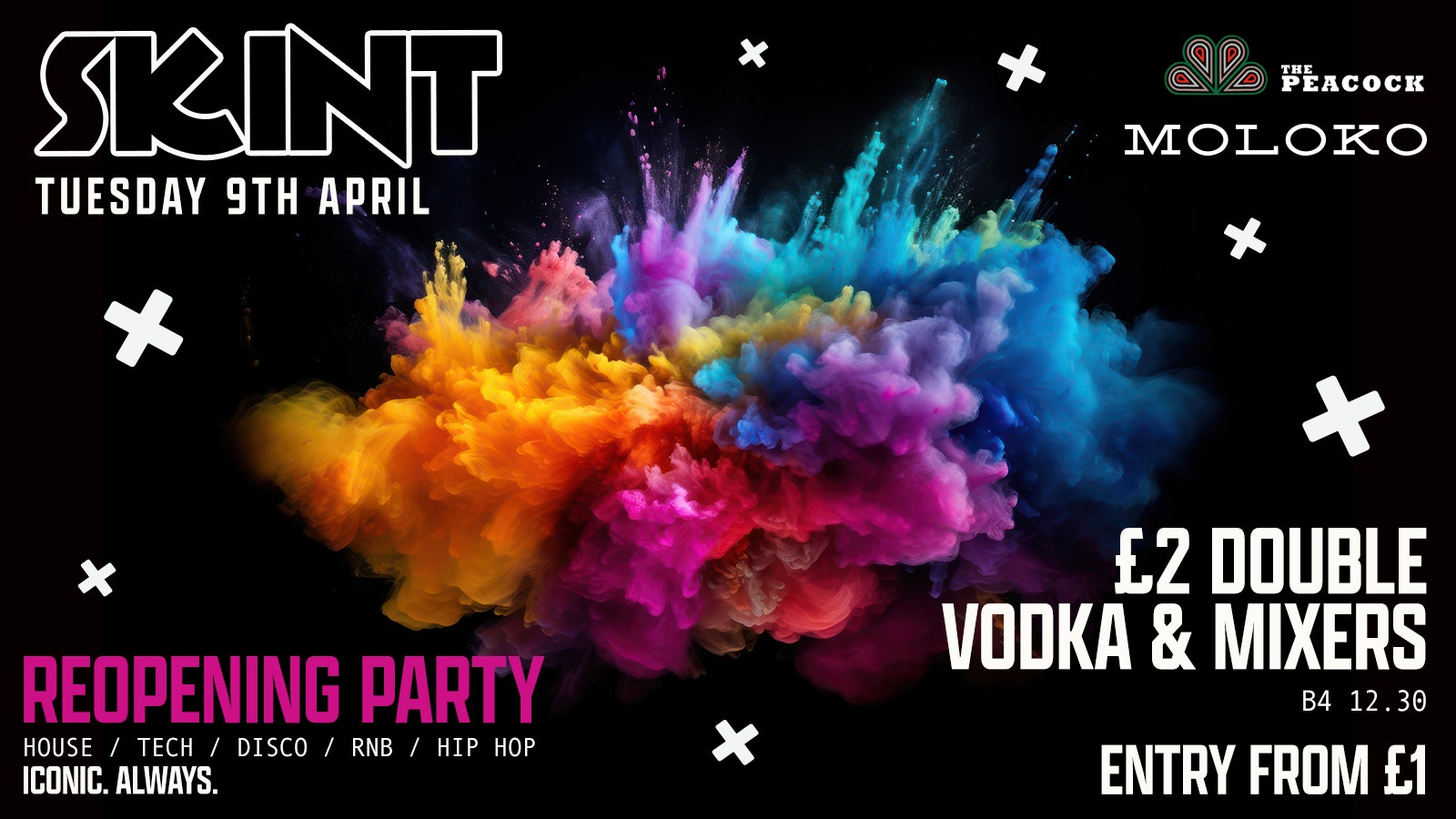 SKINT Tuesdays : REOPENING PARTY  – £2 DOUBLES!