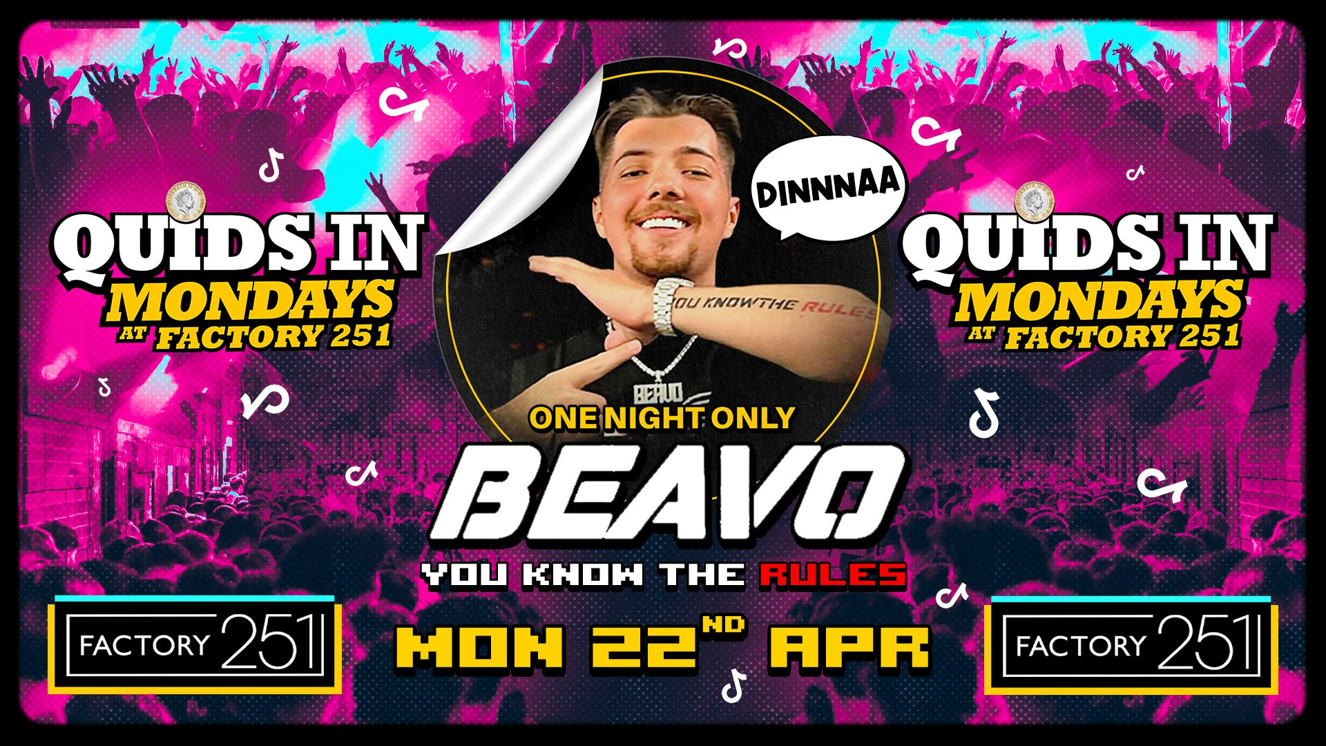 QUIDS IN MONDAYS 🏆 Hosted by TikTok star ‘BEAVO’ Manchester’s Favourite Weekly Event  🎉