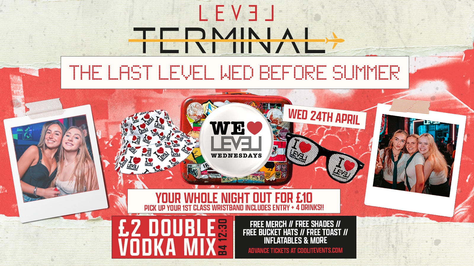 TERMINAL : We ♥️ Wednesdays – LAST ONE OF TERM: £2 DOUBLES!