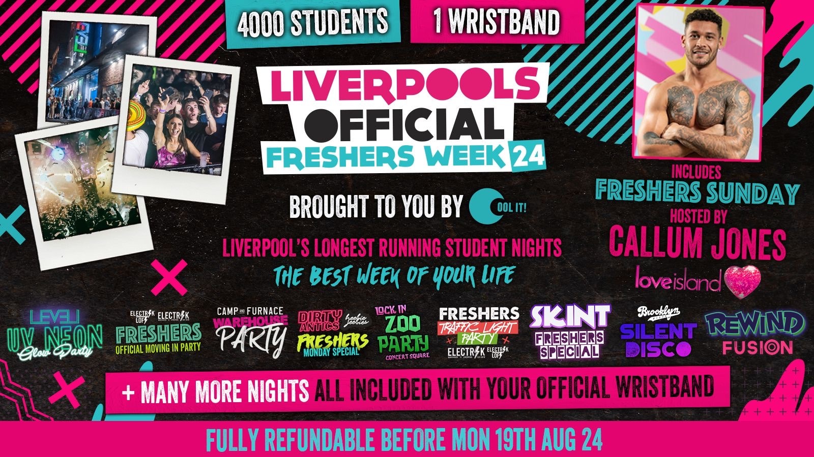 Liverpool’s Official Freshers 2024 All Access Wristband