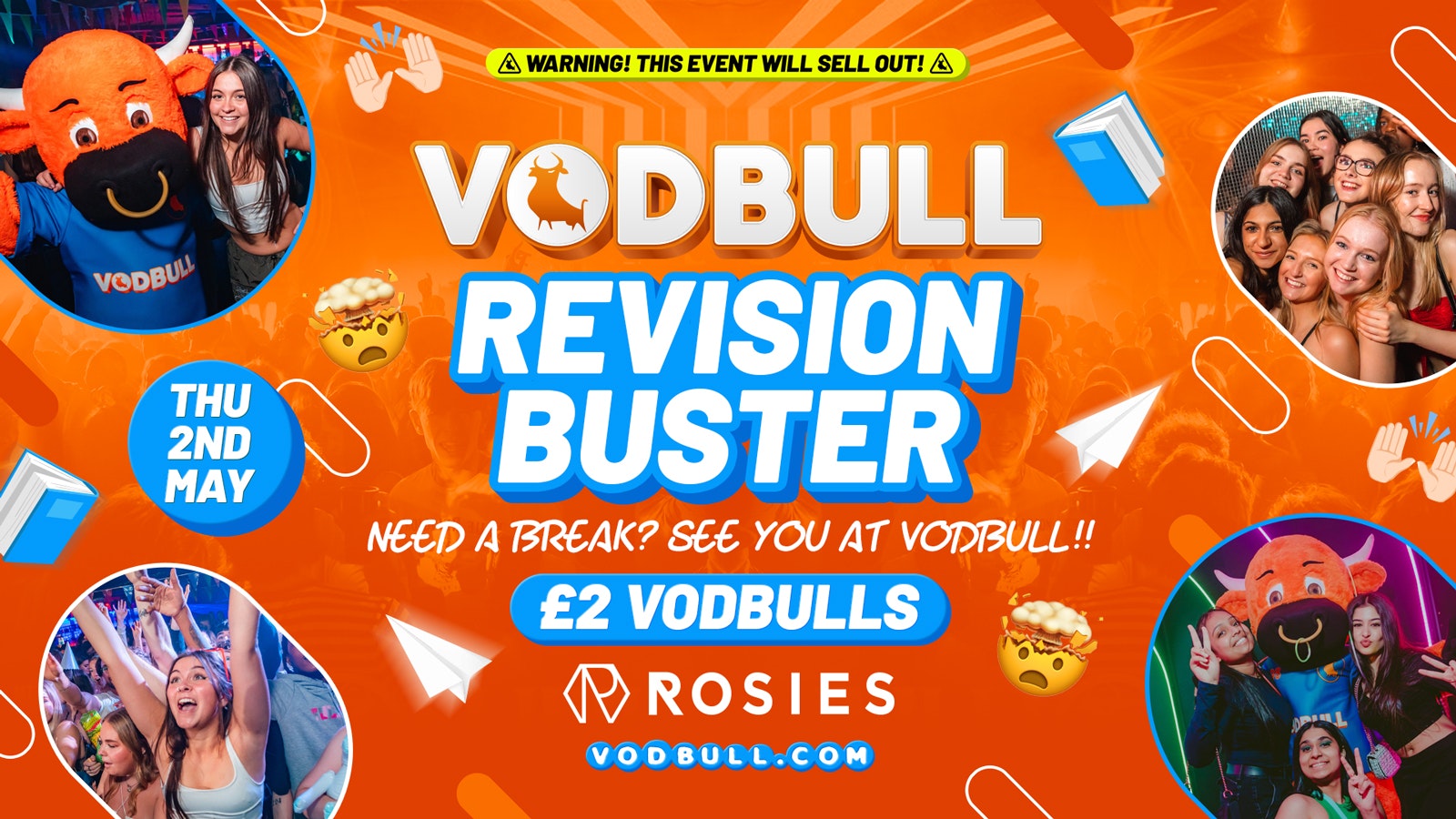 🧡 VODBULL at ROSIES!! [TONIGHT] 👩‍💻REVISION BUSTER!! 02/05 🧡