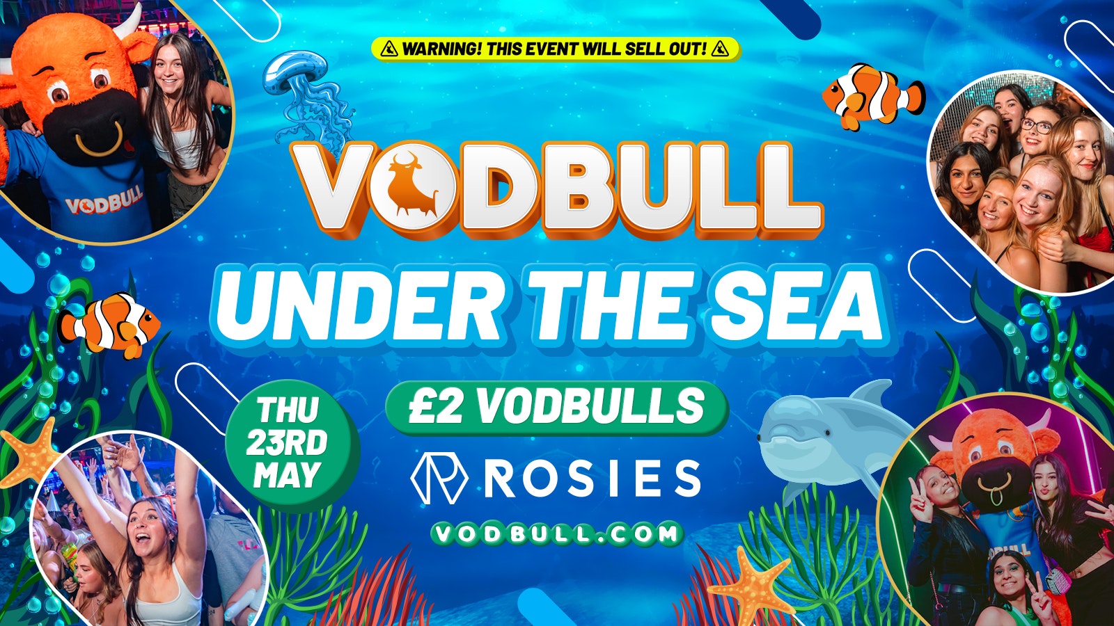 🧡 Vodbull at Rosie’s!! [FINAL TIX!!] 🐠VODBULL UNDER THE SEA 23/05 🧡