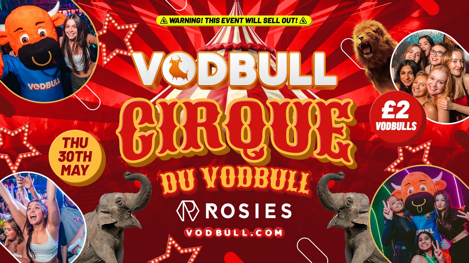 🧡 VODBULL at ROSIES!! 🎪CIRQUE DU VODBULL 🎪 30/05 🧡