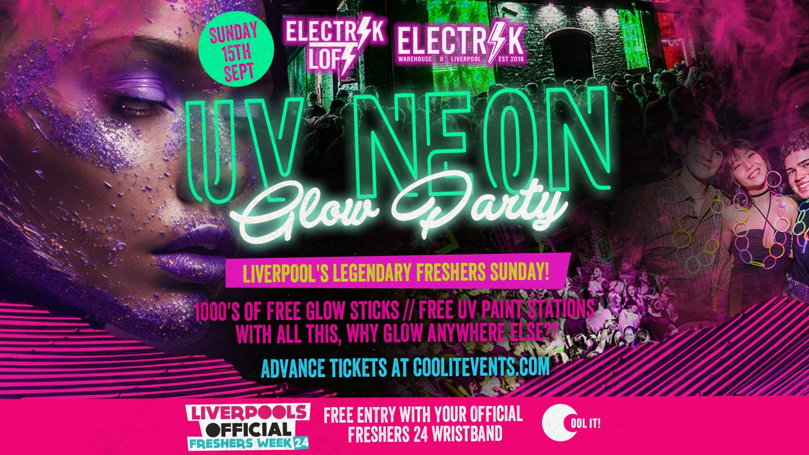 DAY 1 – OFFICIAL – EVENT 2: UV Neon Glow Party : The Legendary Freshers Sunday