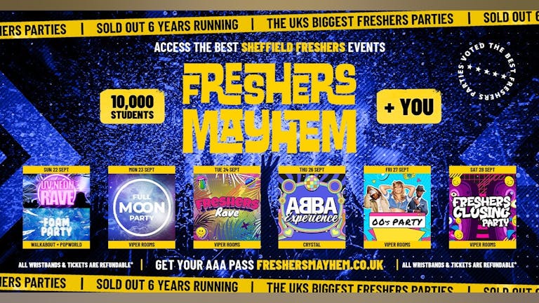 Freshers Mayhem | All 5 Events | Access All Areas 