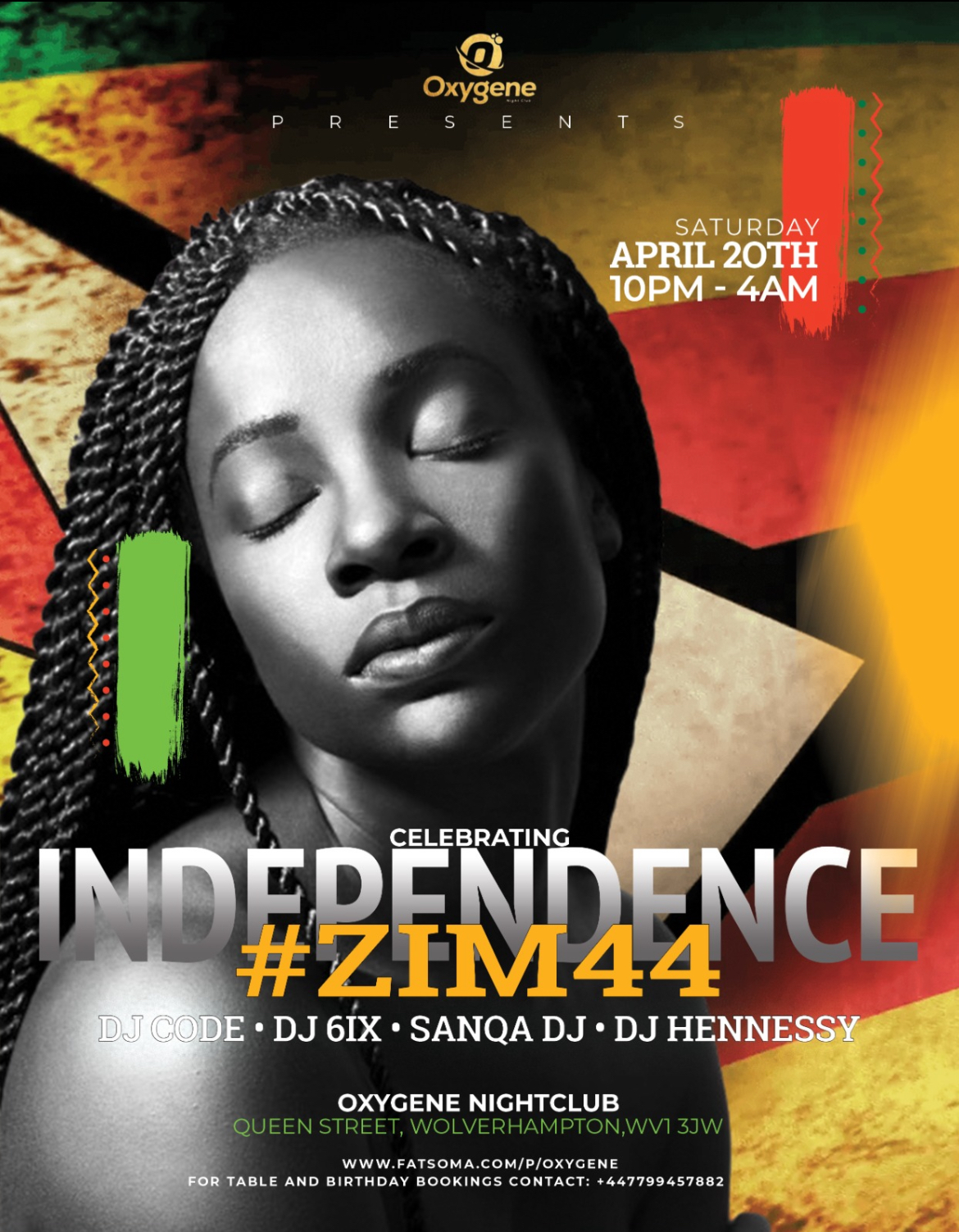 #ZIM44 (ZIMBABWEAN INDEPENDENCE) at OXYGENE, Wolverhampton on 20th Apr ...