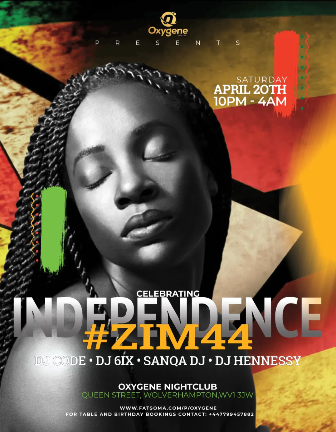 #ZIM44 (ZIMBABWEAN INDEPENDENCE) at OXYGENE, Wolverhampton on 20th Apr ...