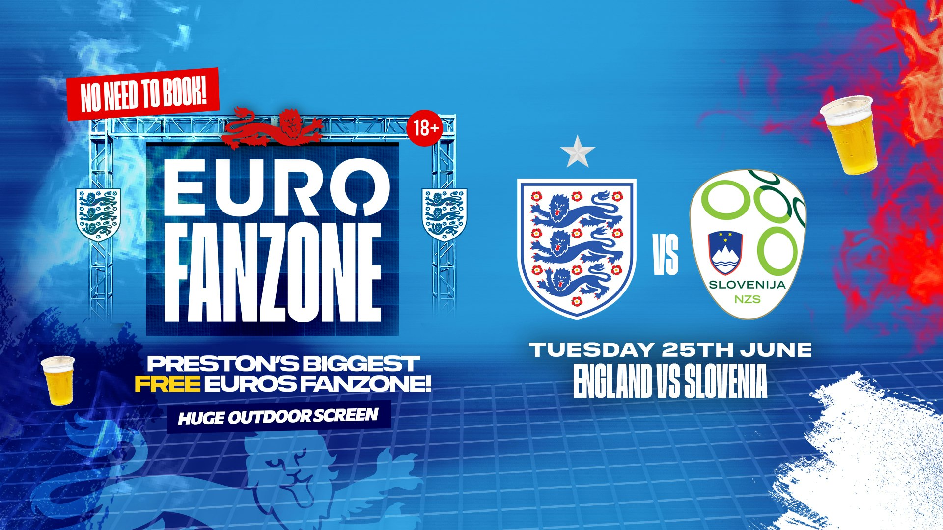 Preston’s Free Euro Fanzone ⚽️ England vs Slovenia
