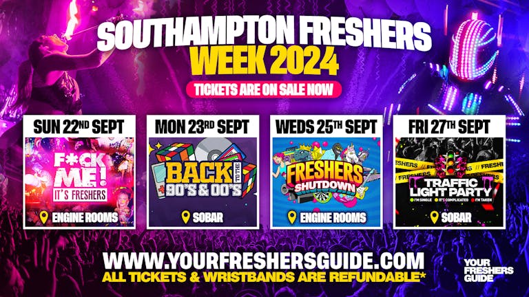 Southampton Freshers Week Wristband 2024 - The Biggest Events of Southampton Freshers 2024 🎉 - FREE Queue Jump With Every Ticket 💃 - TODAY ONLY!
