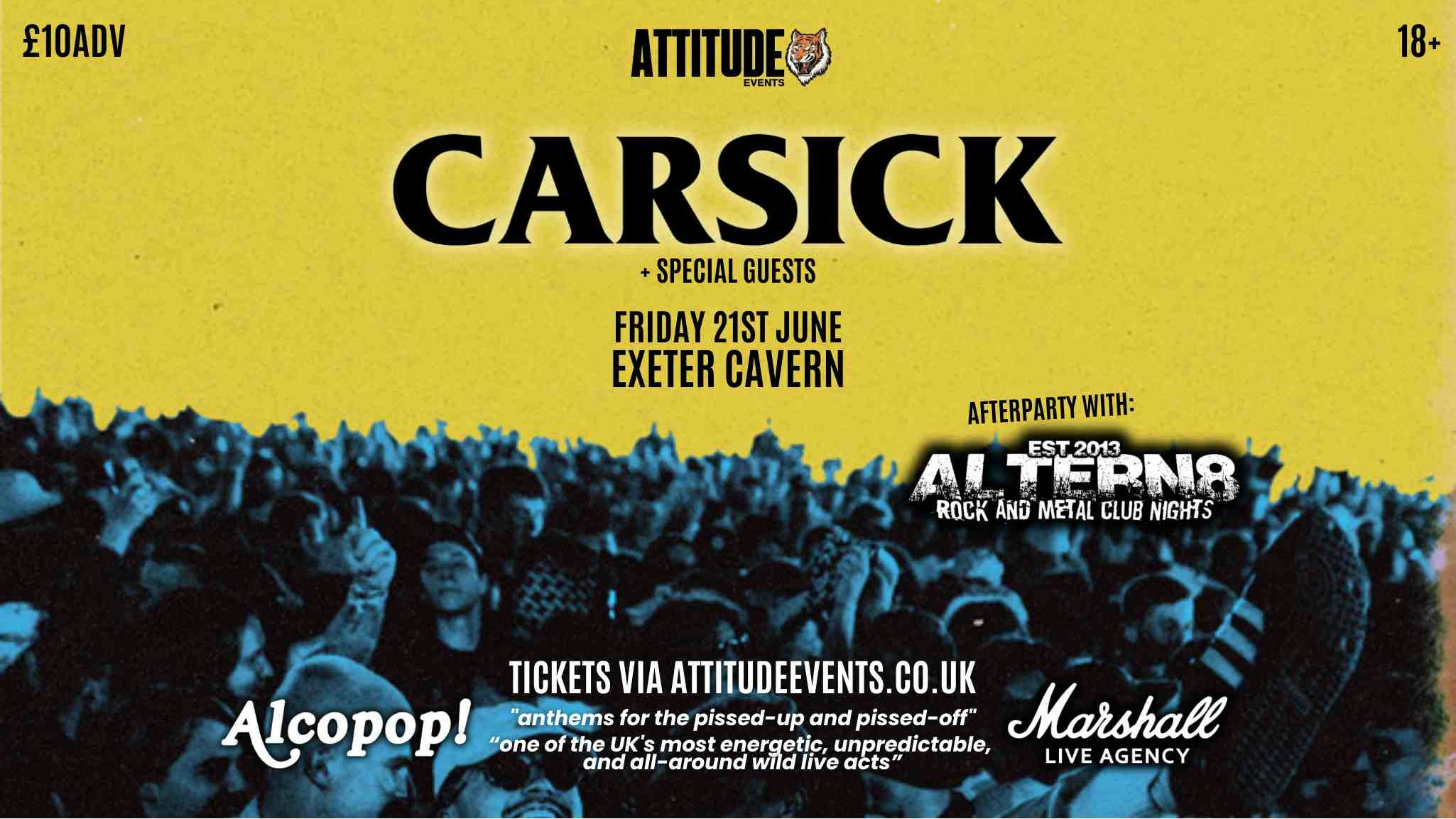 Carsick ✘ Support TBA @ Cavern, Exeter