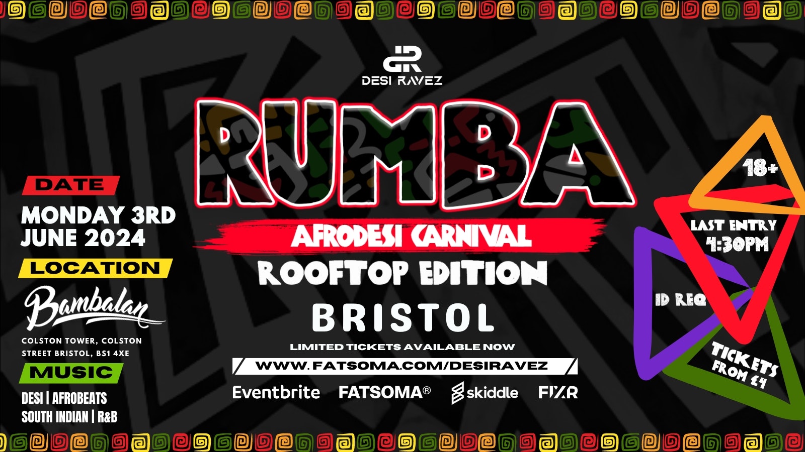 RUMBA – Afro Desi Carnival (Rooftop Party) @Bambalan Bristol