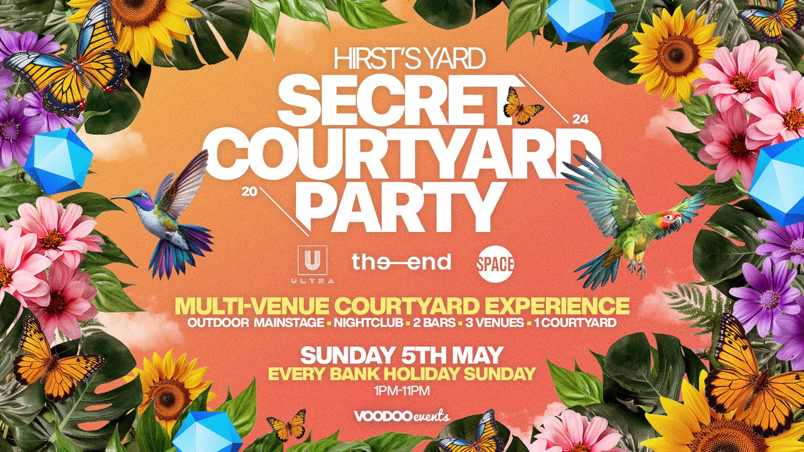 Secret Courtyard party – 5th May – Sign up for Pre Sale Tickets here