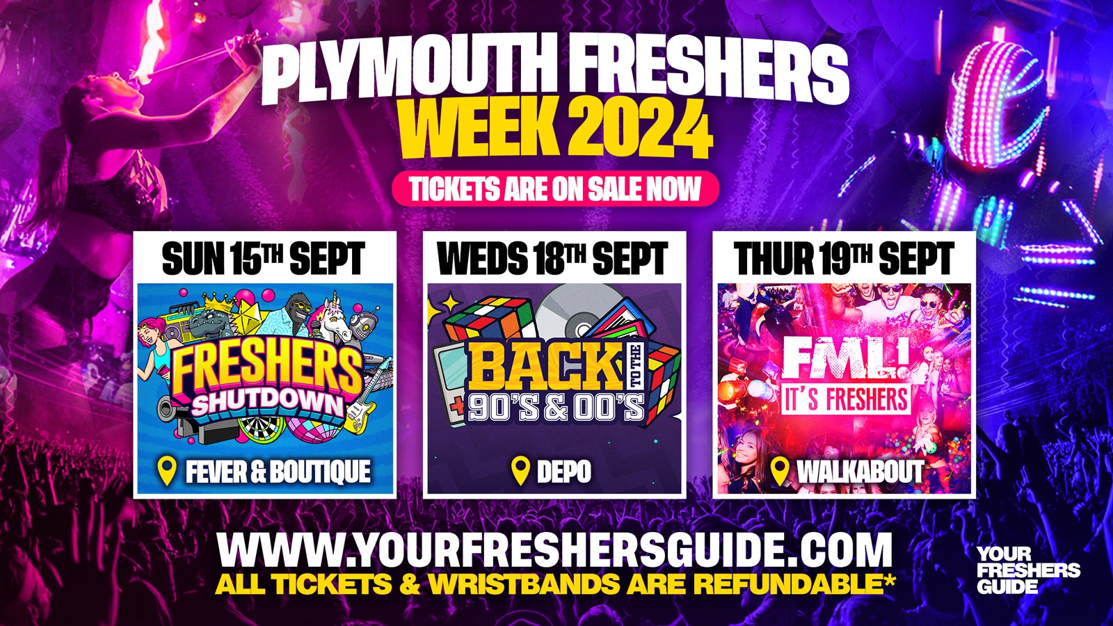 Plymouth Freshers Week Wristband 2024 – The Biggest Events of Plymouth Freshers 2024 🎉