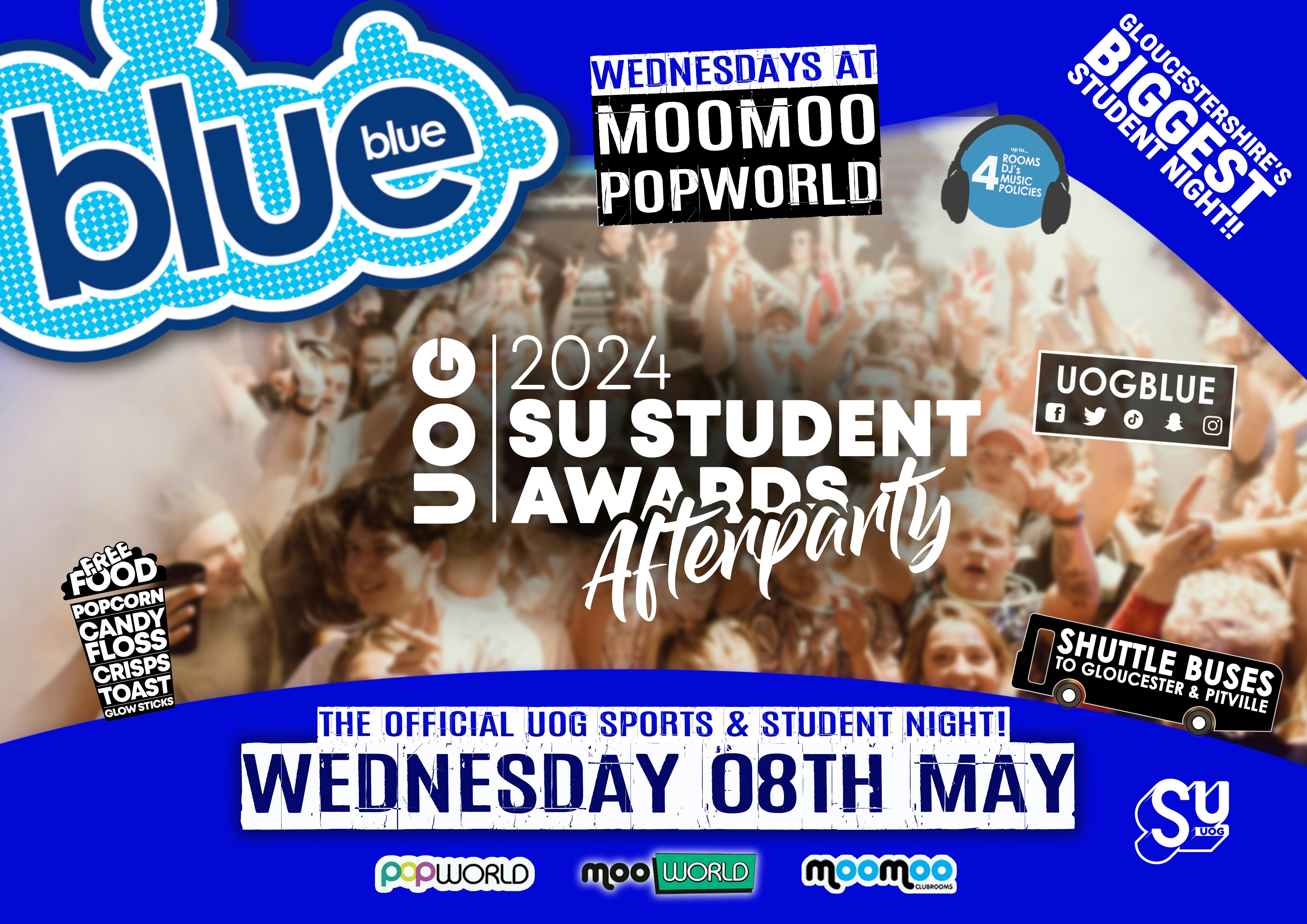 Blue and Blue – Gloucestershire’s Biggest Student Night – SU STUDENT AWARDS 🏆