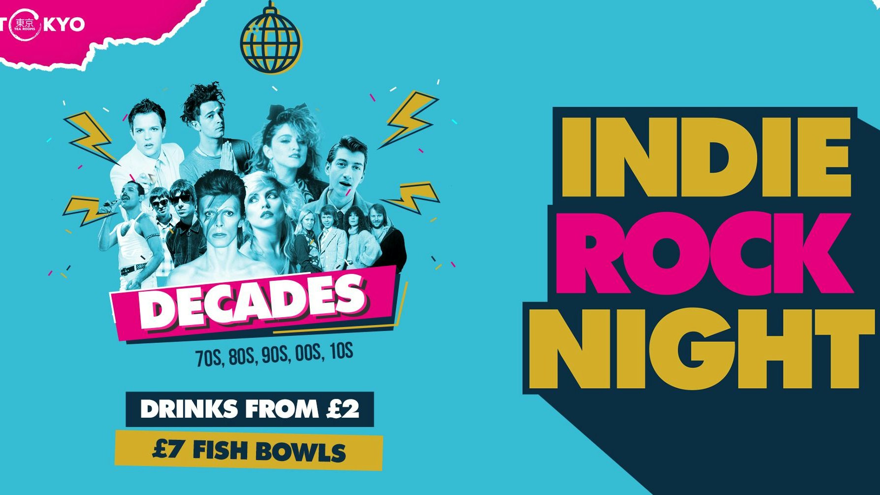 Indie Rock Night ∙ DECADES (60s, 70s, 80s, 90s, 00s, 10s)