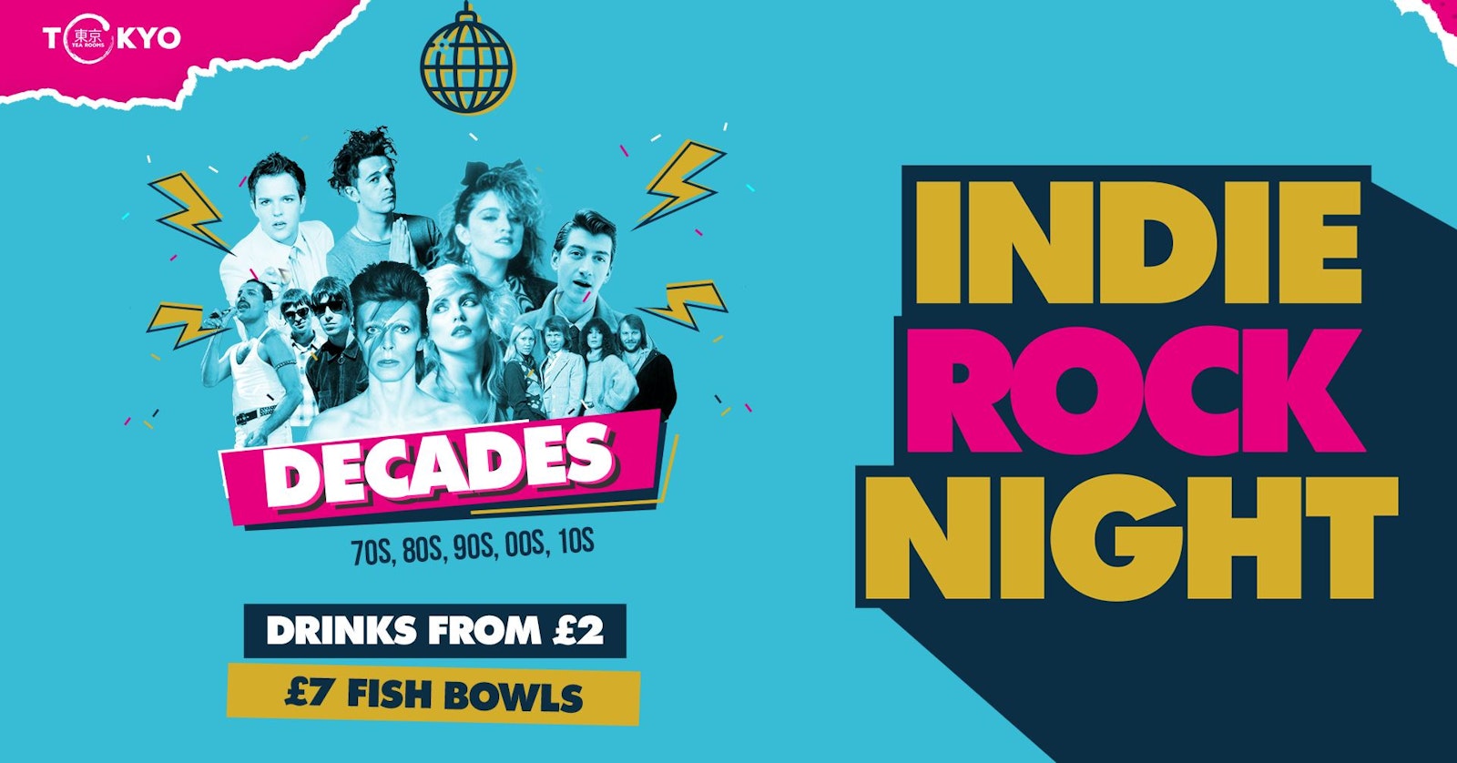 Indie Rock Night ∙ DECADES (60s, 70s, 80s, 90s, 00s, 10s) *ONLY 10 £2 TICKETS LEFT*