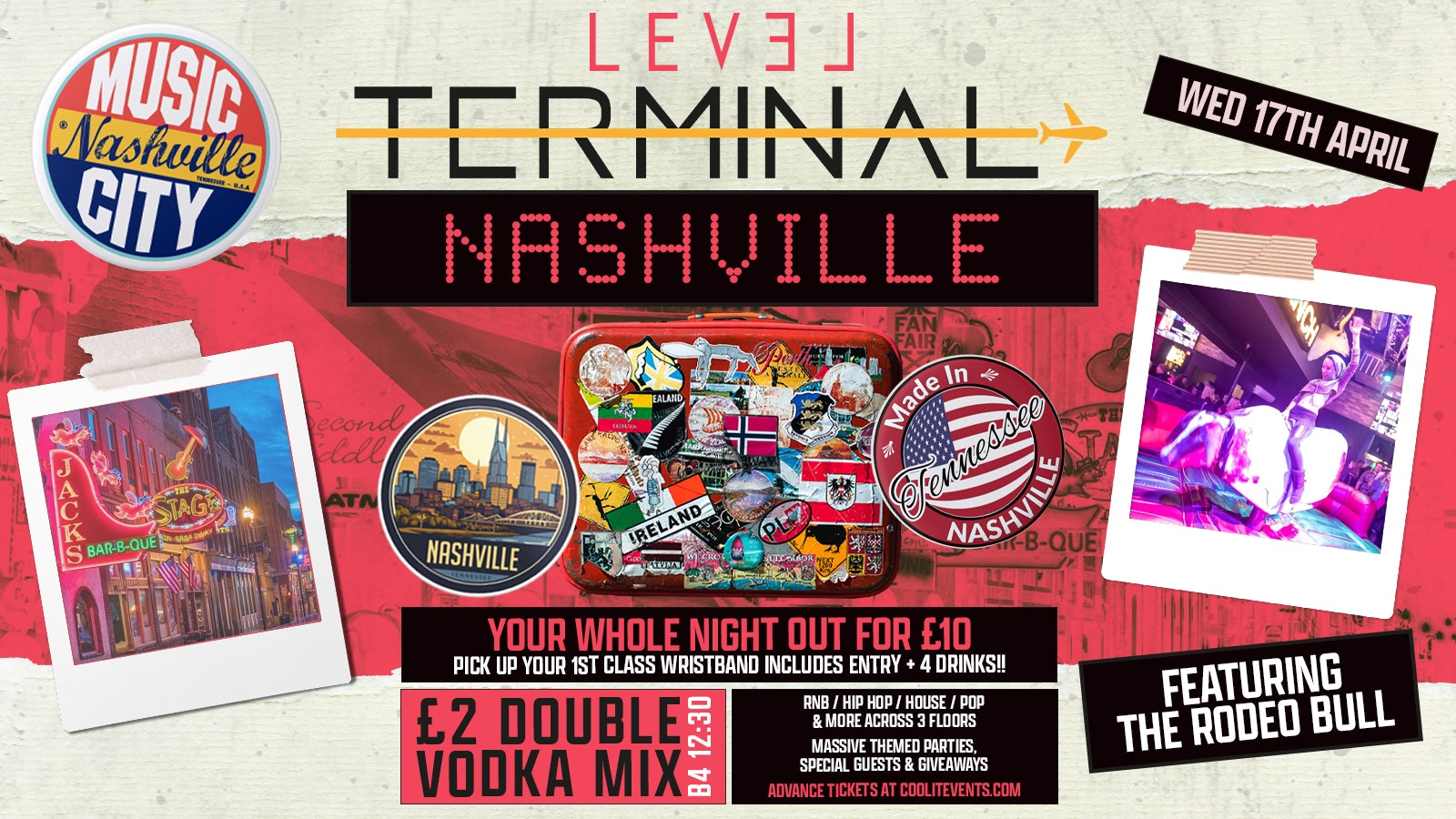 TERMINAL Wednesdays : NASHVILLE feat The Rodeo Bull! £2 DOUBLES!
