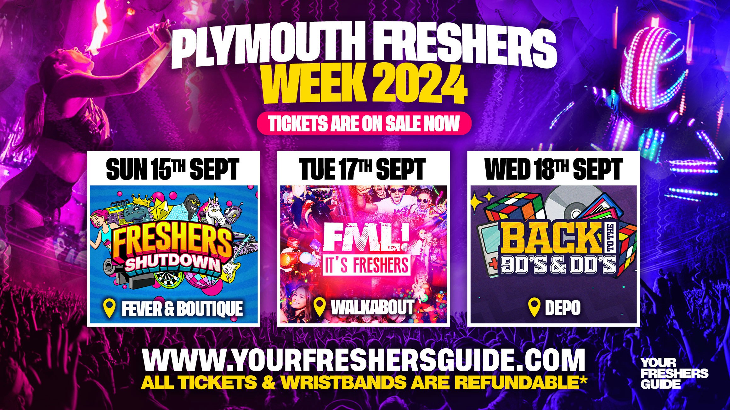Plymouth Freshers Week Wristband 2024 – The Biggest Events of Plymouth Freshers 2024 🎉