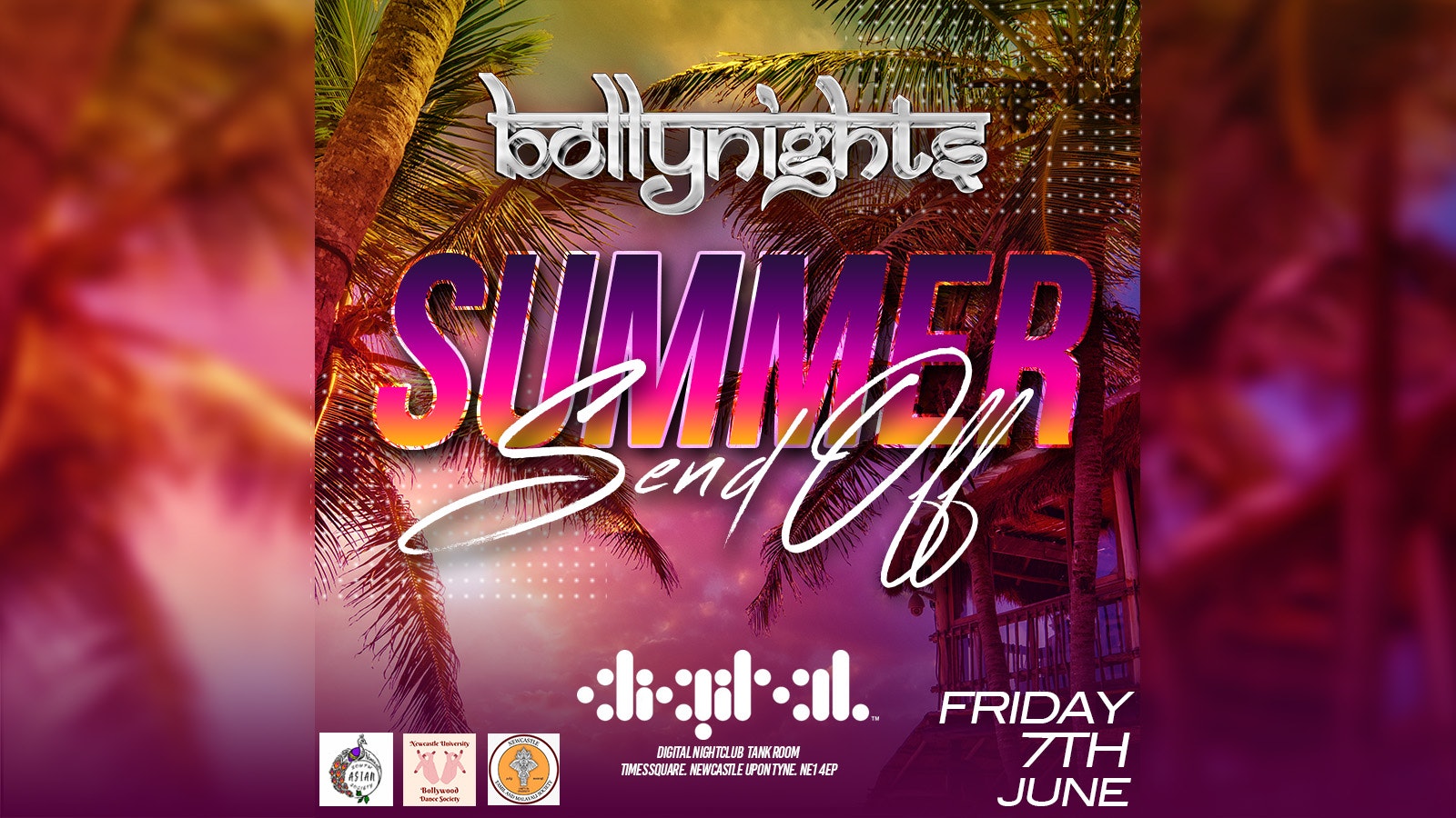 Bollynights Newcastle – Friday 7th June | Summer Sendoff in Tank at Digital Nightclub