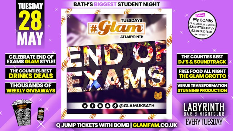 Glam - END OF EXAMS BLOW OUT!! Bath's Biggest Student Night 😻 | Tuesdays at Labs 