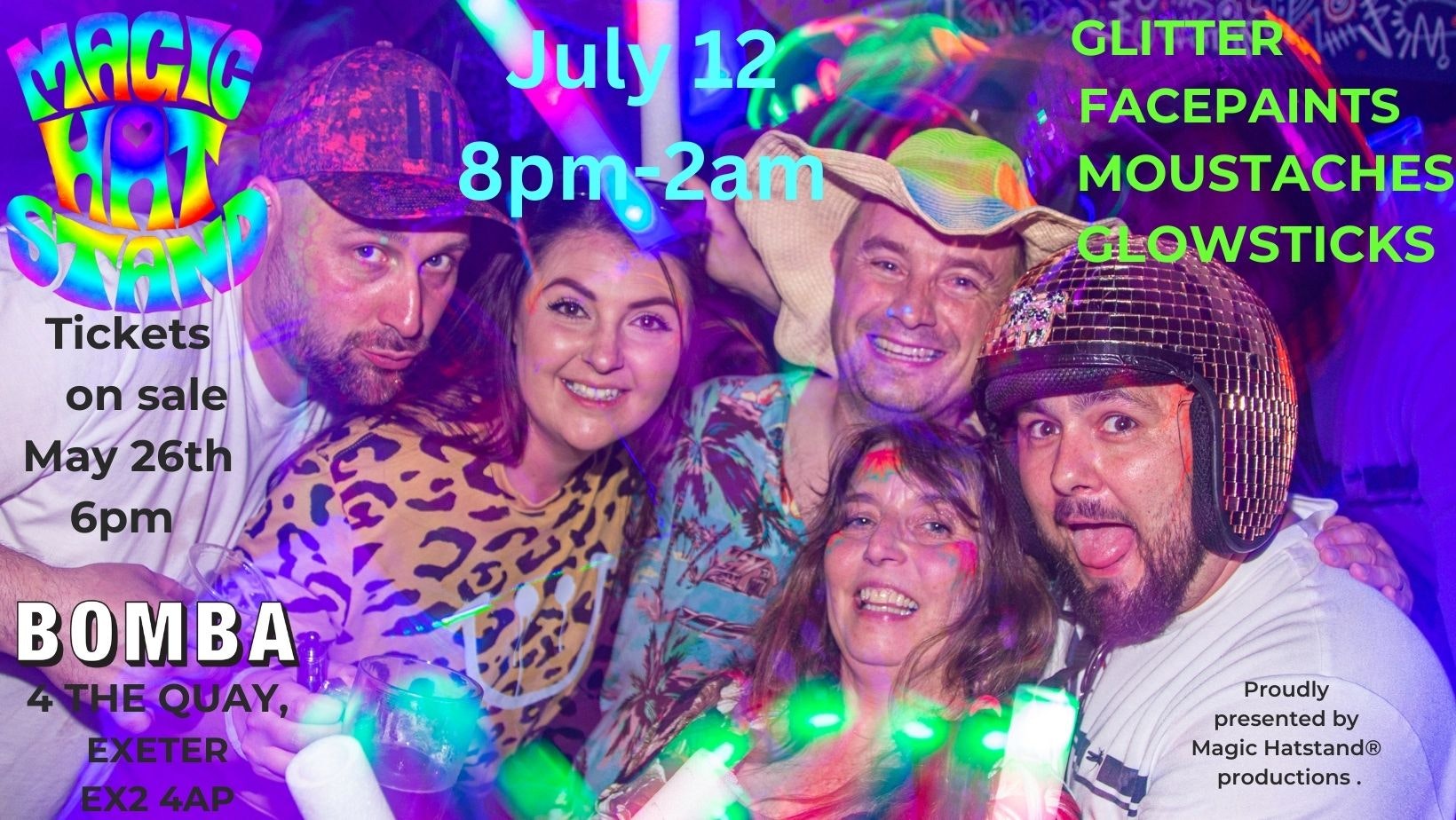 MAGIC HATSTAND – No Nonsense House Music – Fri 12 July – Bomba – Exeter Quay