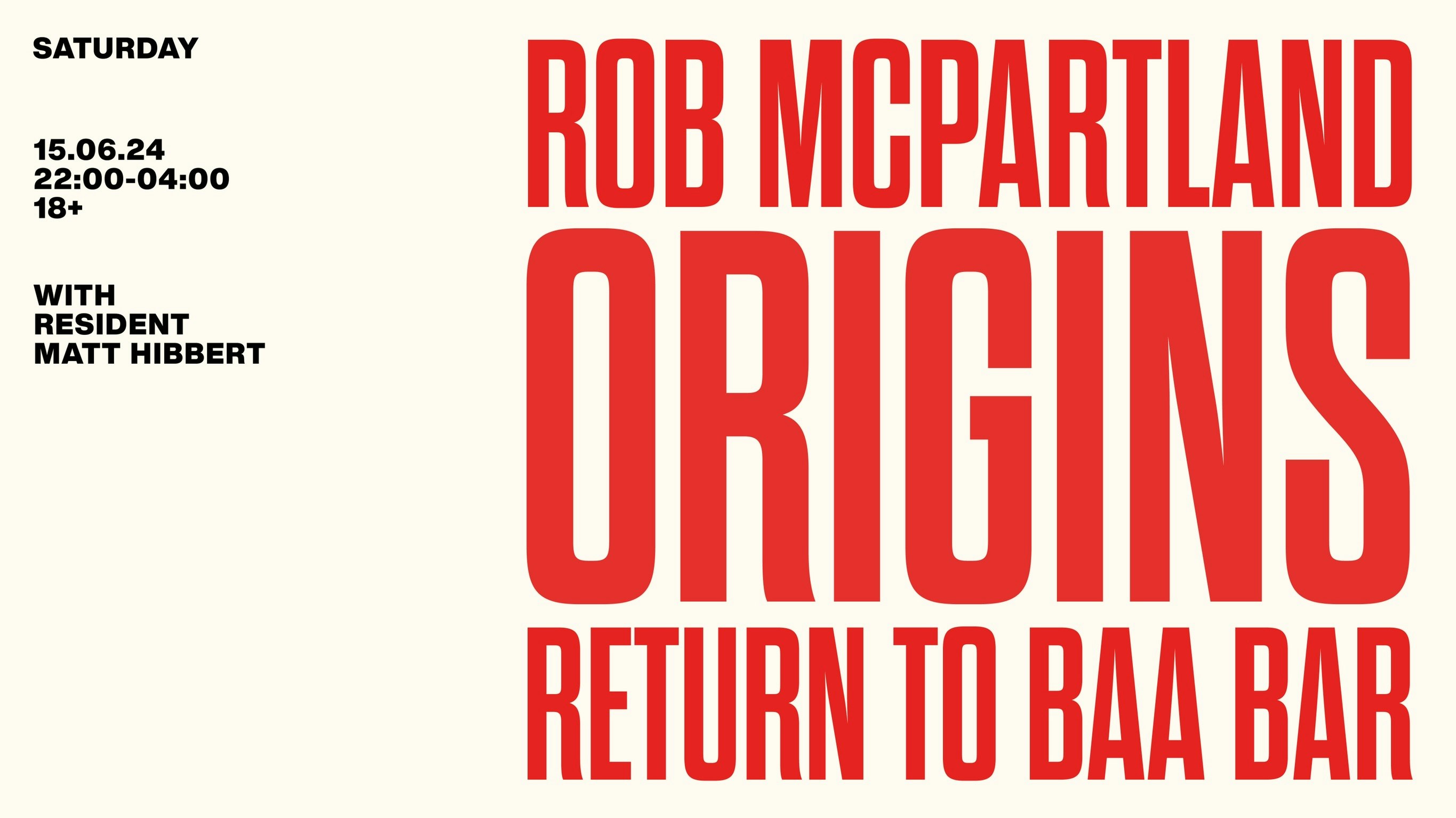 Baa Bar Presents: Origins (With Guest Rob McPartland)