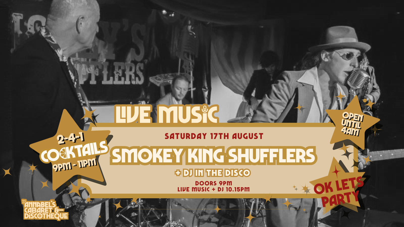 Live Music: SMOKEY KING SHUFFLERS // Annabel’s Cabaret & Discotheque