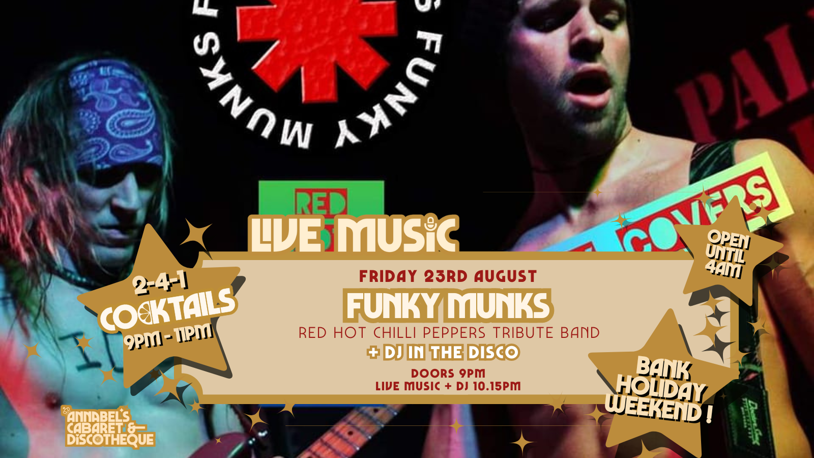 Live Music: FUNKY MUNKS // Annabel’s Cabaret & Discotheque