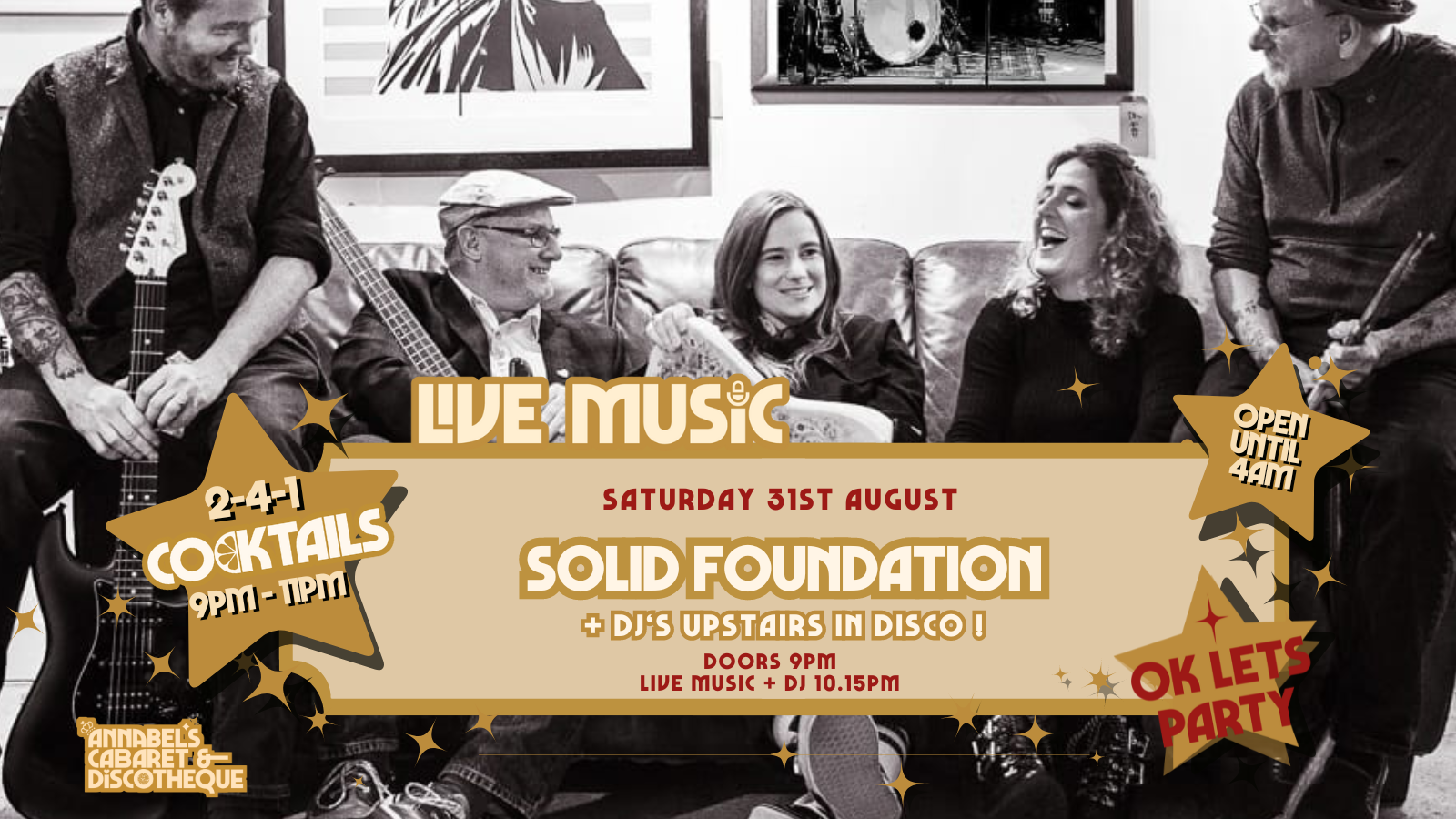 Live Music: SOLID FOUNDATION// Annabel’s Cabaret & Discotheque