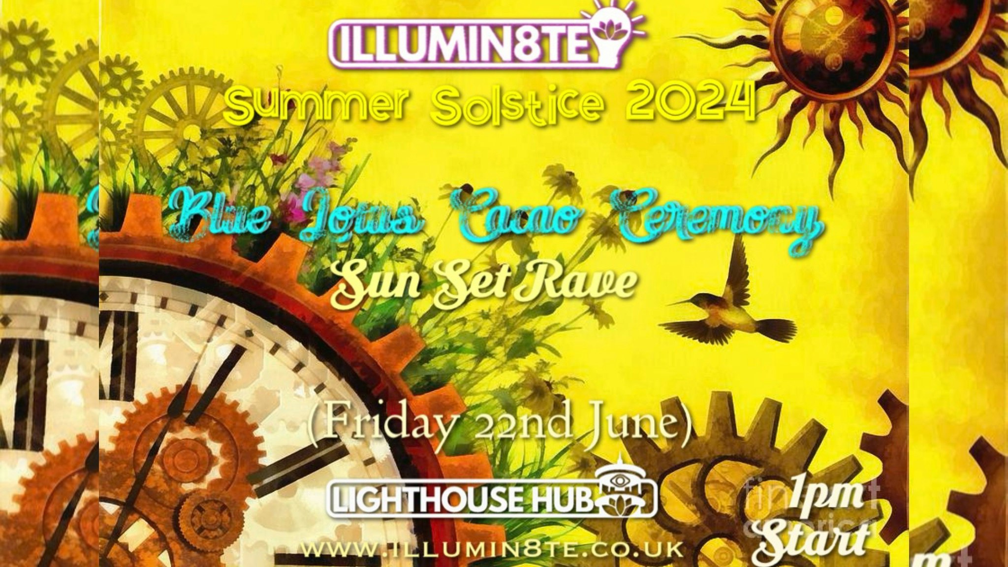 Illumin8te Summer Solstice | Blue Lotus Cacao Ceremony & Sun Set Celebrations (Saturday 22nd June) @ The Lighthouse Hub 1PM