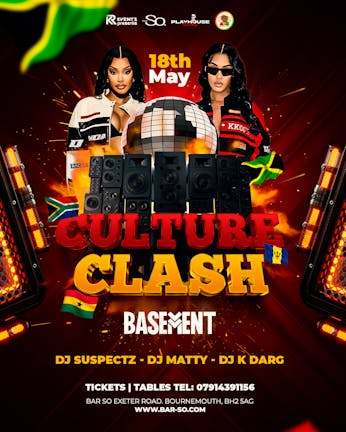 CULTURE CLASH TAKEOVER : Playhouse Saturdays 🧸 @ Bar So Bournemouth  