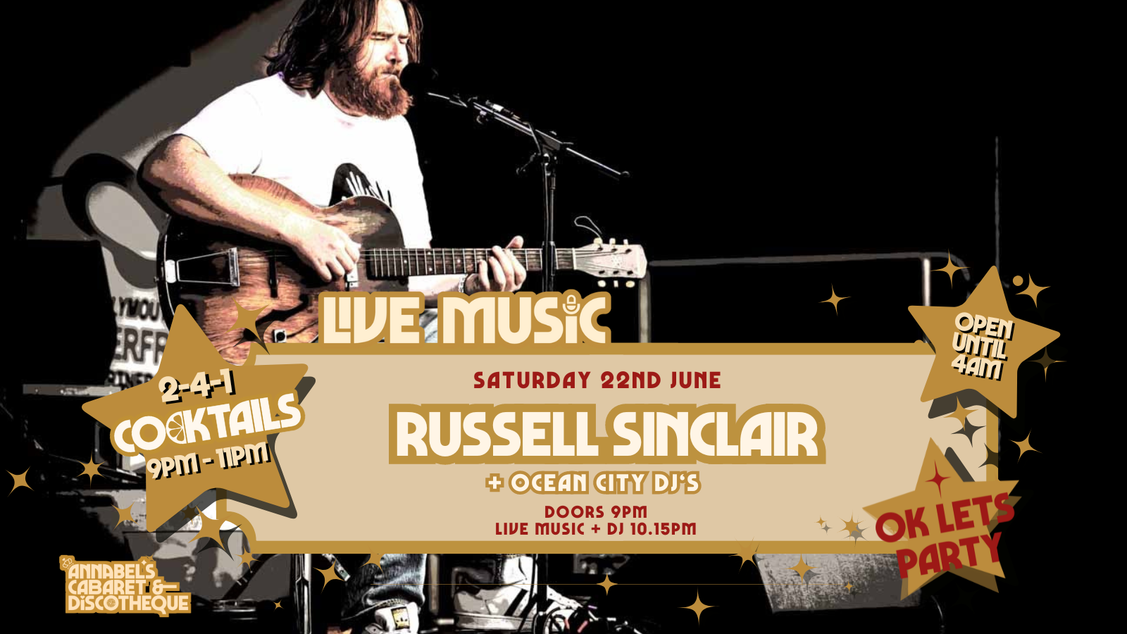 Live Music: RUSSELL SINCLAIR // Annabel’s Cabaret & Discotheque